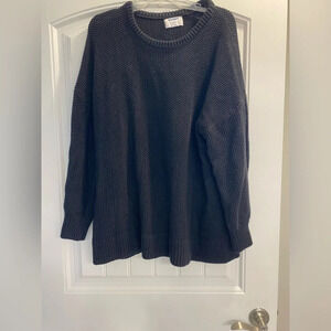 Women's Old Navy textured Sweater Long Sleeve Heavy XLARGE Black Tunic Warm